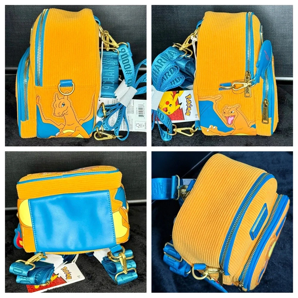 LOUNGEFLY Pokemon Charizard Corduroy Convertible Mini Backpack EE Exclusive